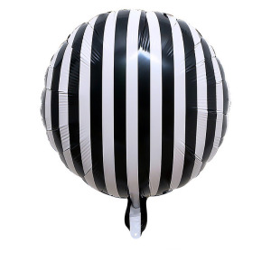 18吋圓形條紋-黑白色