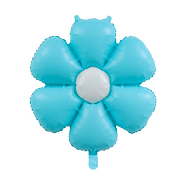 70cm韓版(中)雏菊花铝膜氣球-藍色