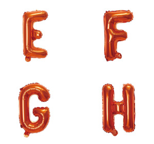 16吋橘色字母球-E.F.G.H