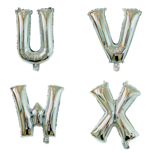16吋銀色字母球-U.V.W.X
