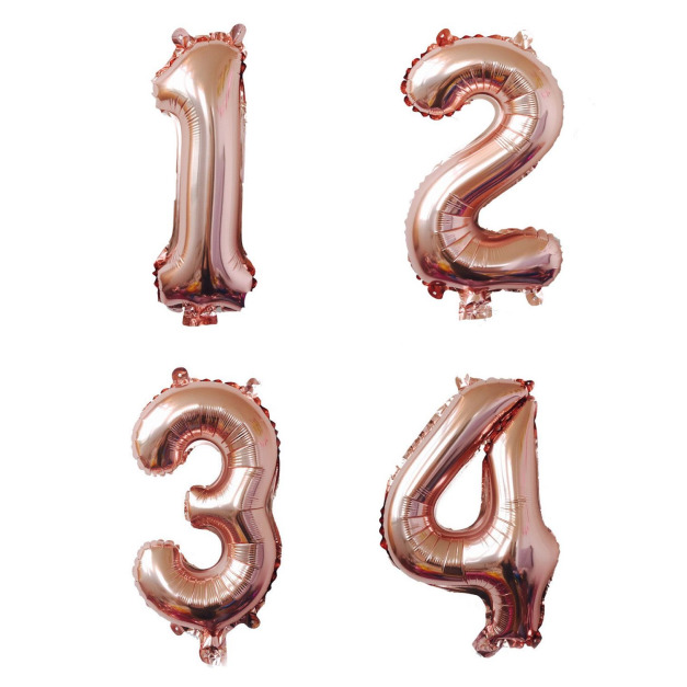 40吋玫瑰金色數字球-1234
