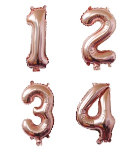 40吋玫瑰金色數字球-1234