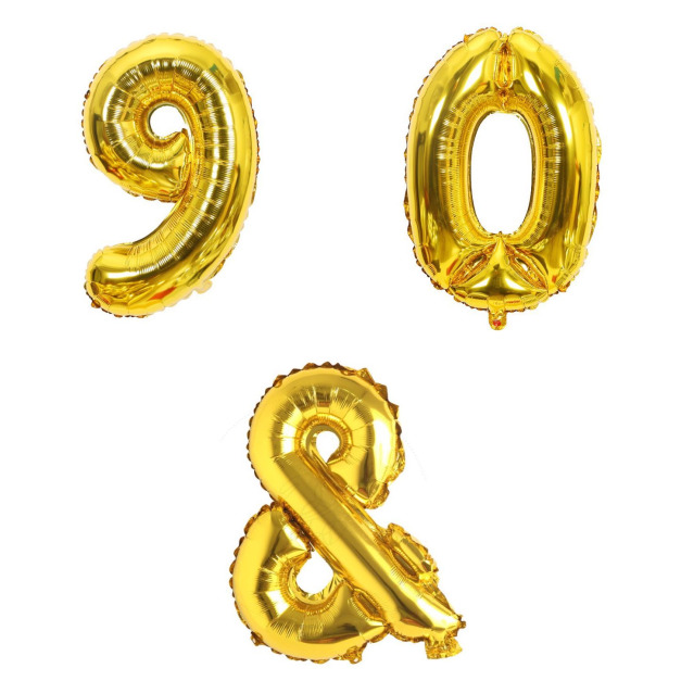 40吋金色數字與符號球-90&