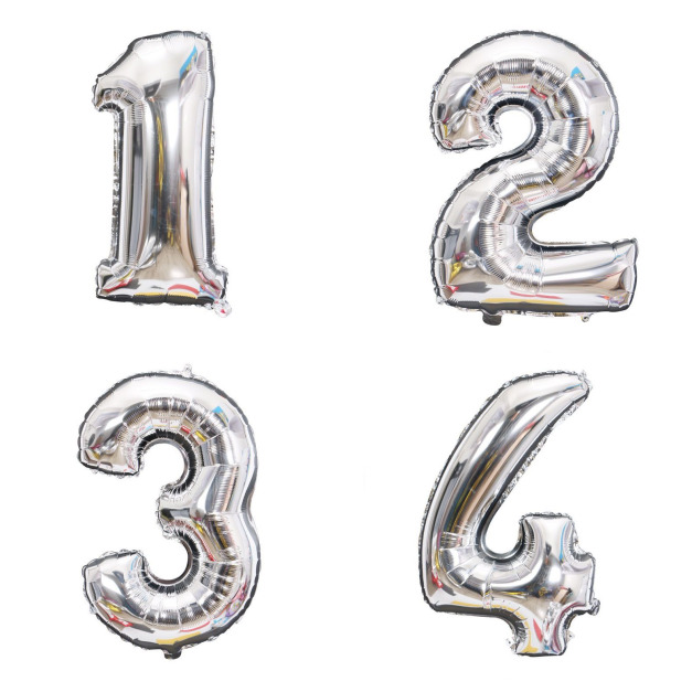 16吋銀色數字球-1234