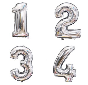16吋銀色數字球-1234