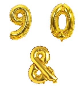 16吋金色數字與符號-90&