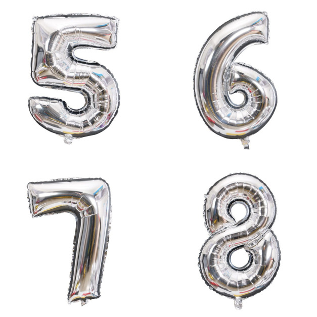 40吋銀色數字球-5678