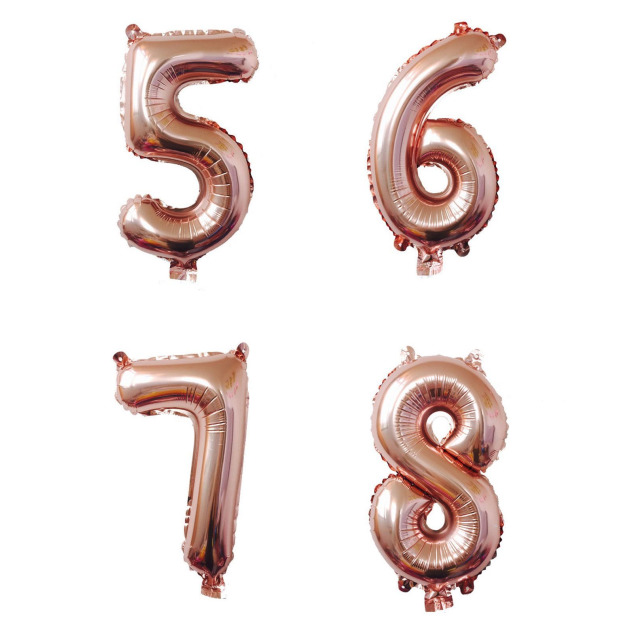 40吋玫瑰金色數字球-5678