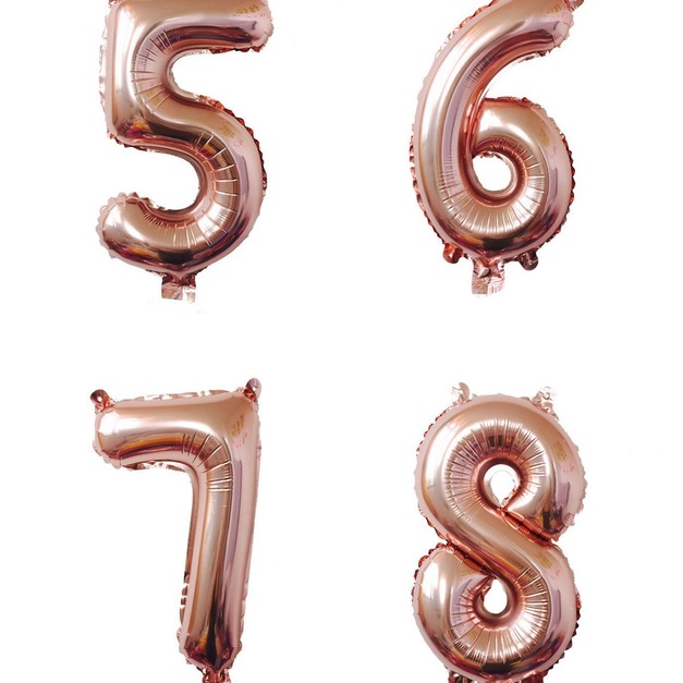 40吋玫瑰金色數字球-5678