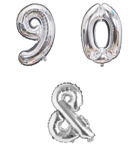 16吋銀色數字與符號-90&