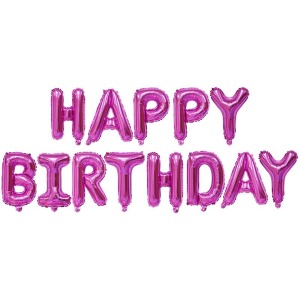 16吋 生日字母套組-玫紅