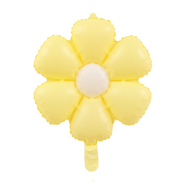 70cm韓版(中)雏菊花铝膜氣球-奶油黃