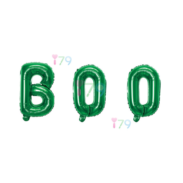 16吋綠色字母萬聖節BOO