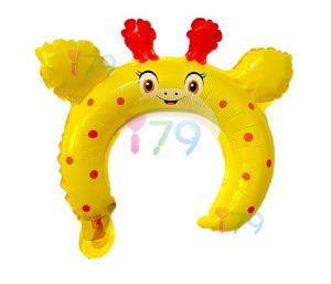 40cm 髮箍鋁箔氣球-長頸鹿