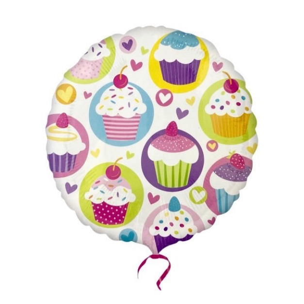 45cm 生日列鋁箔氣球-粉嫩杯子蛋糕【A牌限量優惠中】