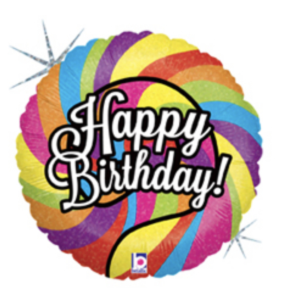 45cm 生日鋁箔氣球-七彩生日 【B牌限量優惠中】