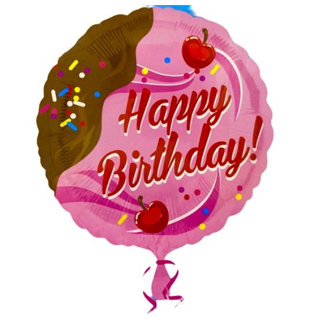 45cm 生日列鋁箔氣球-櫻桃巧克力【A牌限量優惠中】