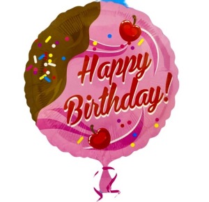 45cm 生日列鋁箔氣球-櫻桃巧克力【A牌限量優惠中】
