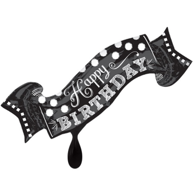 102cm 生日鋁箔 黑酷布條生日【A牌限量優惠中】