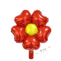 45cm 素面花朵鋁箔氣球-五瓣心花 靓紅金心_1
