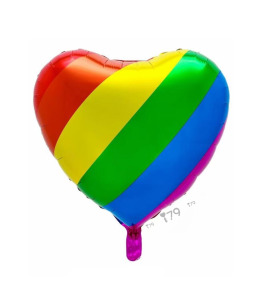 24吋素面鋁箔愛心-彩虹呀（小四輪羅馬柱適用）