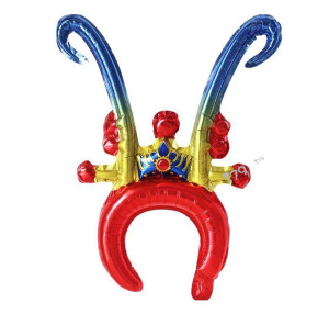 49cm 髮箍鋁箔氣球-京劇頭飾藍紅