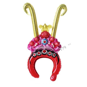 49cm 髮箍鋁箔氣球-京劇頭飾金桃