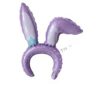 45cm 髮箍鋁箔氣球-紫色兔子