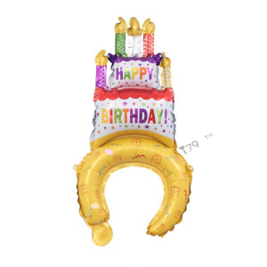 50cm 髮箍鋁箔氣球-生日蛋糕