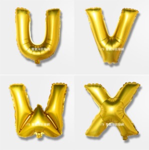 40吋金色字母球-U.V.W.X