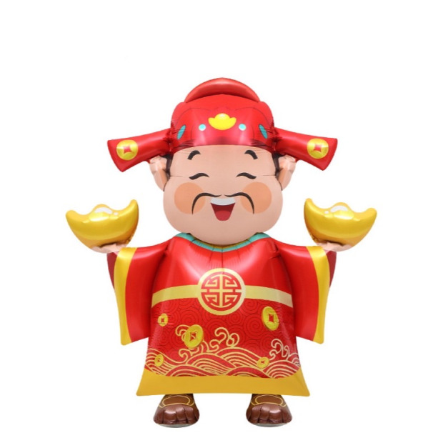 63cm新年站立 財神爺手拿雙元寶