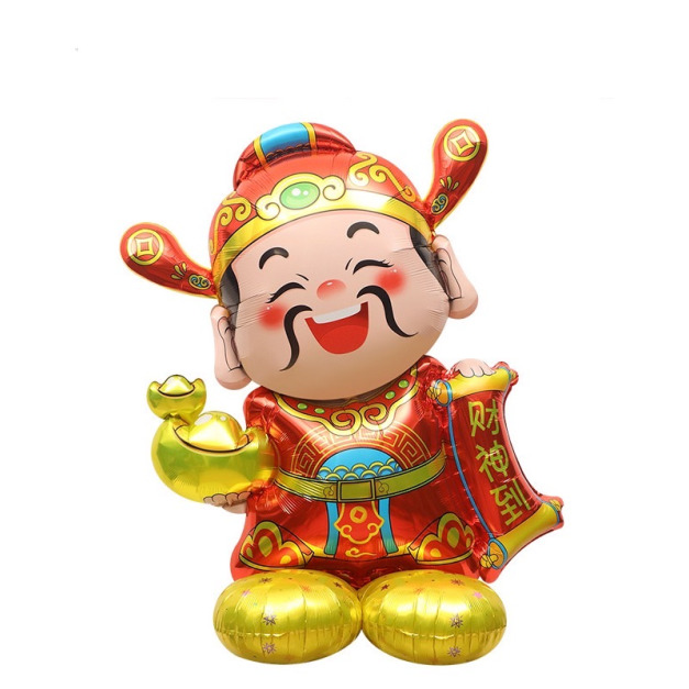 109cm新年站立 財神爺Ｑ萌拿元寶春聯