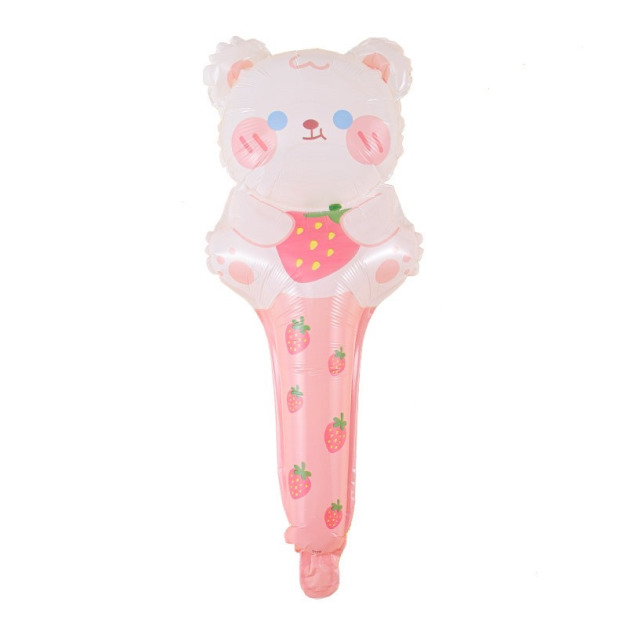 50cm 手拿棒鋁箔氣球- Q萌莓熊