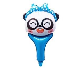 55cm 手拿棒鋁箔氣球- 新Ｑ動物款熊貓