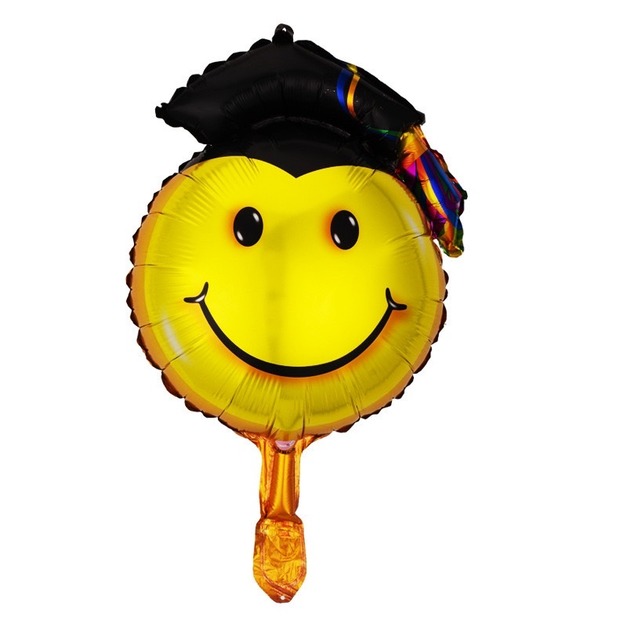 14吋 小造型鋁箔-畢業笑臉球