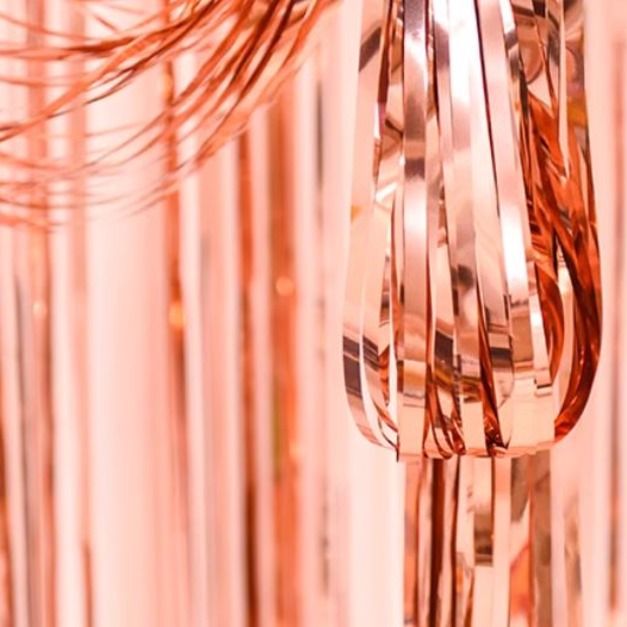 【派對商品】2m鋁箔雨絲流蘇-玫瑰金色