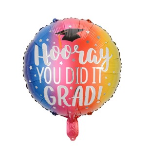 45cm 畢業系列鋁箔氣球-漸層彩虹