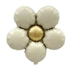 43cm復古絲絨花铝膜氣球-奶油