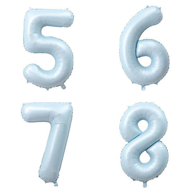 32吋馬卡藍色數字球-5678