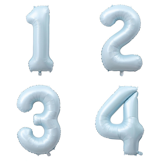 32吋馬卡藍色數字球-1234