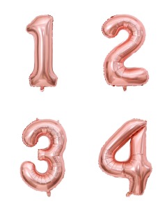 32吋玫瑰金色數字球-1234