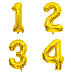 32吋金色數字球-1234