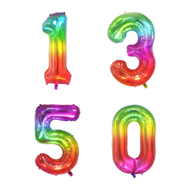 40吋彩虹數字鋁箔球-1350