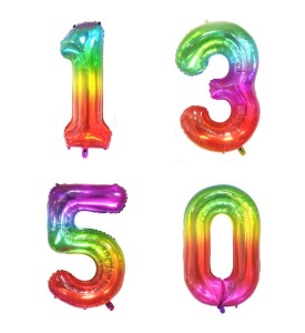 40吋彩虹數字鋁箔球-1350