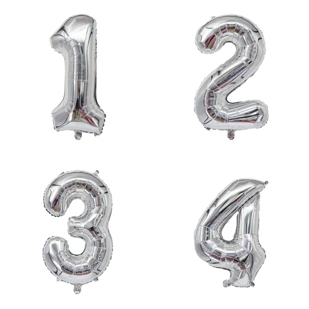 32吋銀色數字球-1234