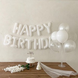 16吋 生日字母套組-白色