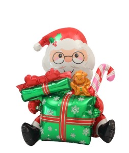 3D立體聖誕老人抱禮物