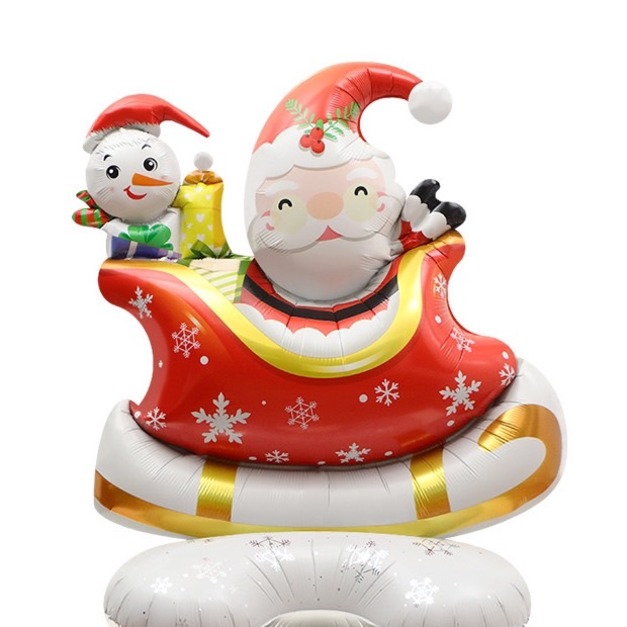 112cm聖誕節 立體聖誕老人Q雪橇