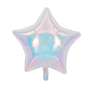 19吋星星鋁箔球-炫彩白
