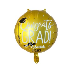 45cm 畢業系列鋁箔氣球-金色畢業球